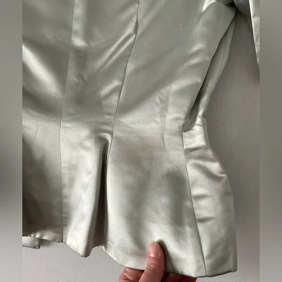 Vintage Silk Beaded Button Long Sleeve Blazer Esther Pomerantz Blue Silver Small - Picture 11 of 15